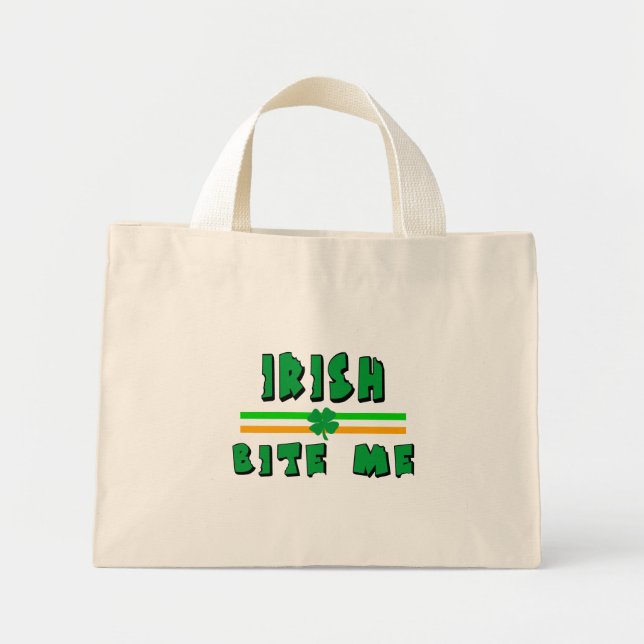 Bolsa Tote Mini Irlandês me morde (Frente)