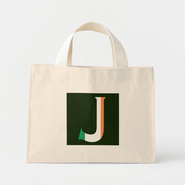 Bolsa Tote Mini J Monograma sobreposto à Irish Flag ttt (Frente)