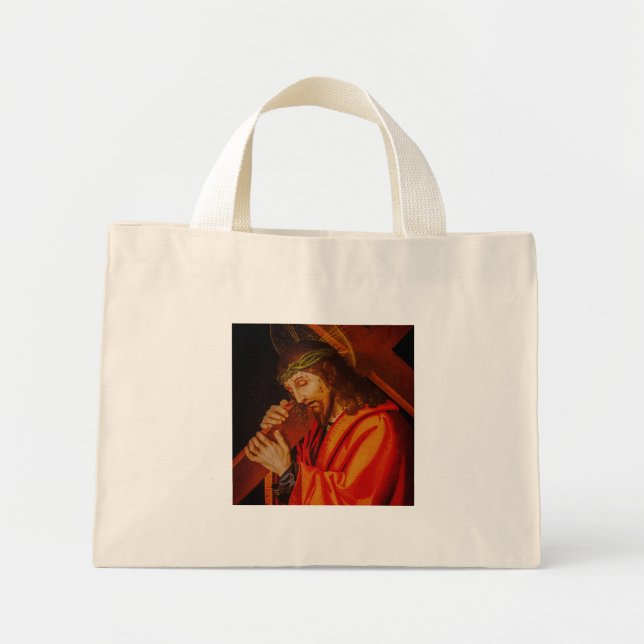 Bolsa Tote Mini Jesus carrying the cross tote bag (Frente)