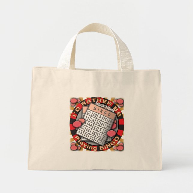 Bolsa Tote Mini Jogar Bingo de Preferência (Frente)