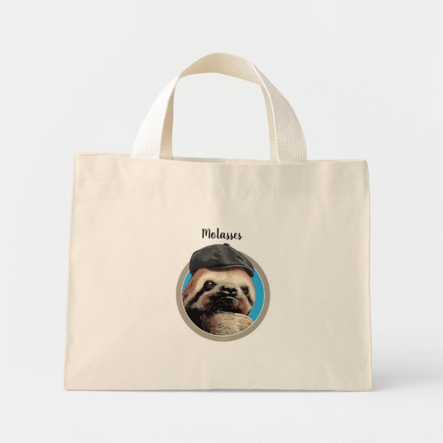 Bolsa Tote Mini Lã (no chapéu de Baker Boy) (Frente)
