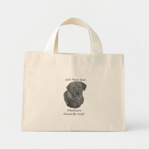 Bolsa Tote Mini labrador amarelo retrato de cão e retrato slogan