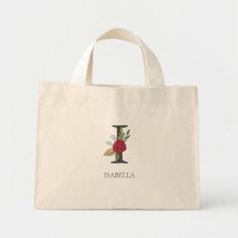 Bolsa Tote Mini Letra Minúscula Moderna Personalizável Monograma I