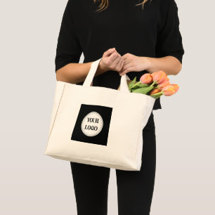 Bolsa Tote Mini Logotipo Preto da Marca Empresa Comercial Corpor