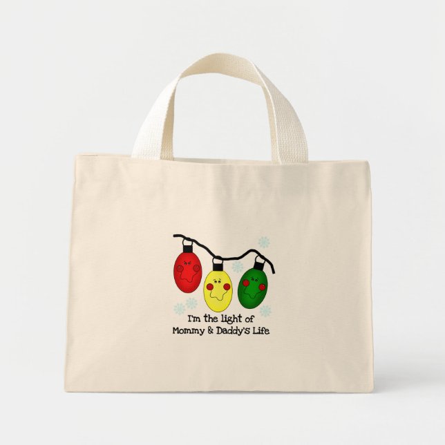 Bolsa Tote Mini Luz dos Camisetas de Mamãe e Pai (Frente)