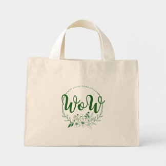 Bolsa Tote Mini MÃE de cabeça para baixo soletra WOW!