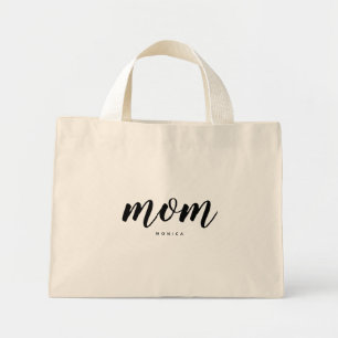 Bolsa Tote Mini Mãe Preto e Branco Mini Sag Mini Tote