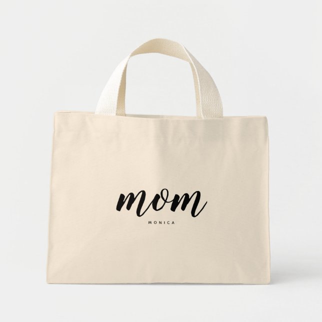 Bolsa Tote Mini Mãe Preto e Branco Mini Sag Mini Tote (Frente)