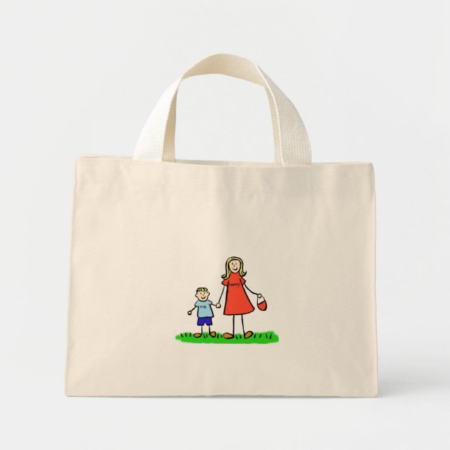 Bolsa Tote Mini Mamãe & Me Bag (loira sem título) (Frente)
