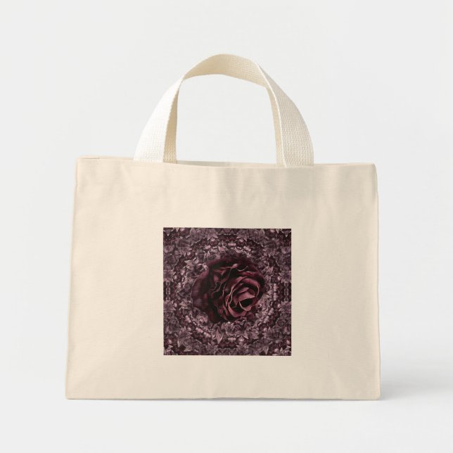 Bolsa Tote Mini Mandala de Rosa  (Frente)