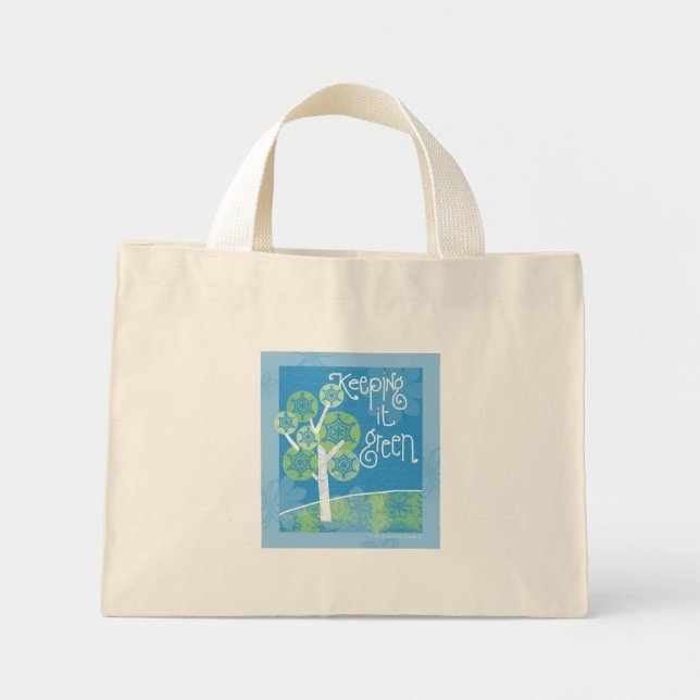 Bolsa Tote Mini Mantendo verde (Frente)