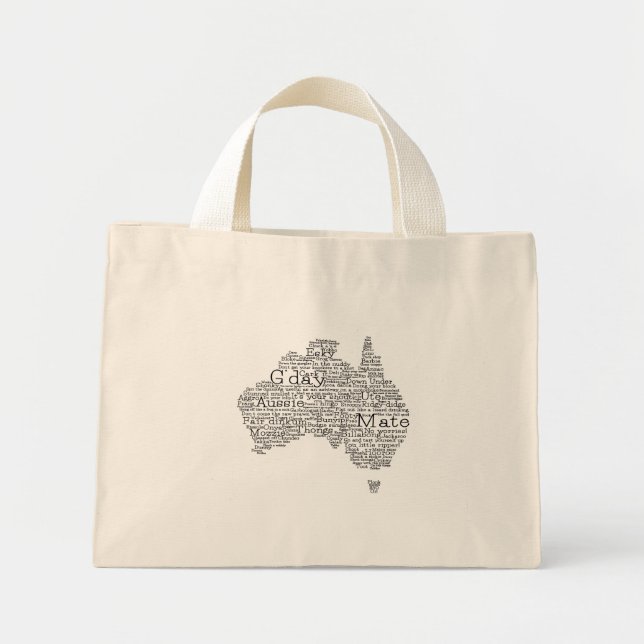 Bolsa Tote Mini mapa das gírias australianas (Frente)