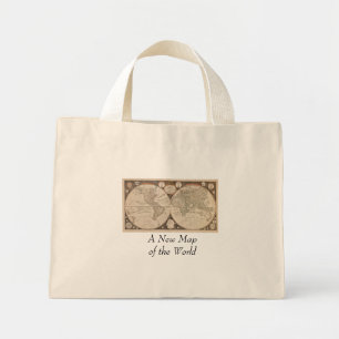 Bolsa Tote Mini Mapa Mundial Antiquado, 1799 (Thomas Kitchen)