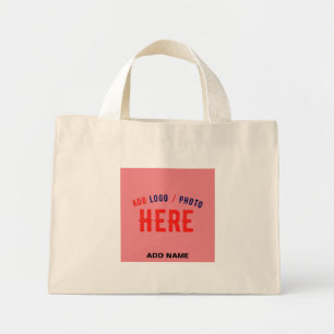 BOLSA TOTE MINI MARCADA DE PINK DE SALMÃO PERSONALIZADO MODERNO MO