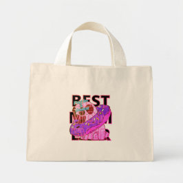 Bolsa Tote Mini Melhor mãe de todos os tempos pug em um donut