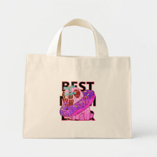 Bolsa Tote Mini Melhor mãe de todos os tempos pug em um donut
