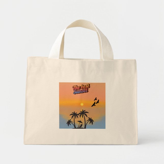 Bolsa Tote Mini Melhor pôr do sol. (Frente)