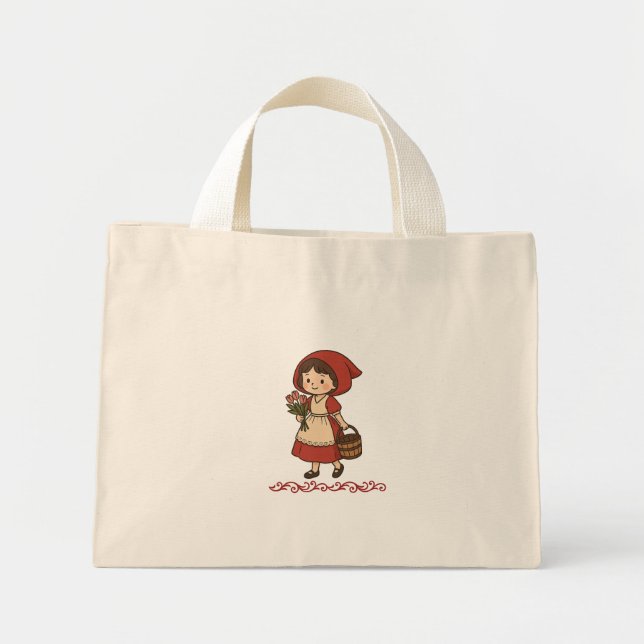 Bolsa Tote Mini menina vermelha (Frente)