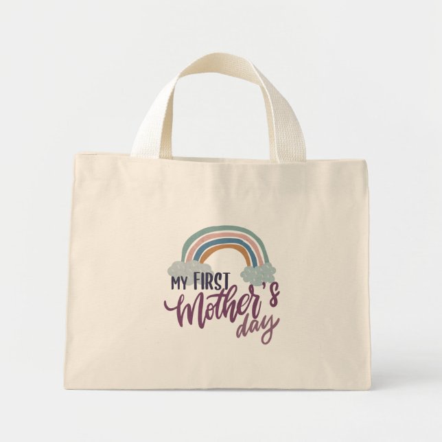 Bolsa Tote Mini Meu primeiro Dia de as mães (Frente)