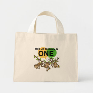 Bolsa Tote Mini Micos-macacos primeiro aniversario camisas e prese
