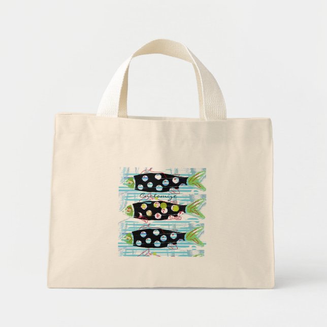Bolsa Tote Mini Migração de peixes Thunder_Cove (Frente)