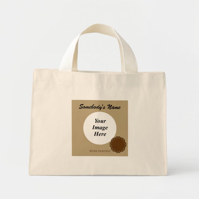 Bolsa Tote Mini Modelo de Flower Brown por Kenneth Yoncich (Frente)