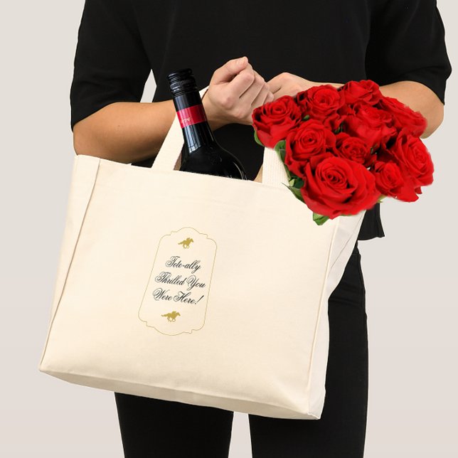 Bolsa Tote Mini Modern Black & Gold Horse Race Derby Equestrian (Criador carregado)