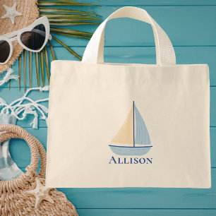 Bolsa Tote Mini Moderno Minimalista Simples Náutico Vela