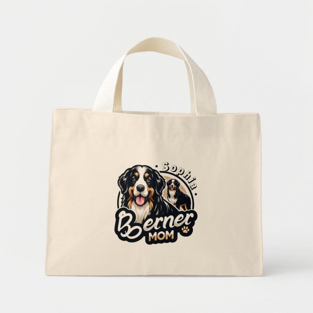 Bolsa Tote Mini Mulheres Berner Mãe - Cachorro das Montanhas Berne (Frente)