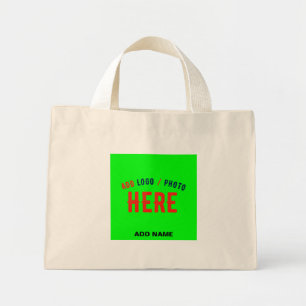 BOLSA TOTE MINI NA MODA MODERNO PERSONALIZADO MARCA NEON VERDE