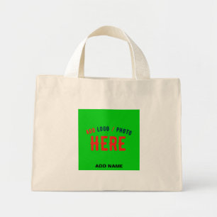 BOLSA TOTE MINI NA MODA MODERNO PERSONALIZADO VERDE LIMÃO MARCADO