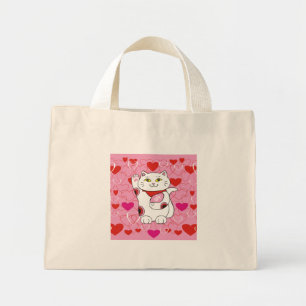 Bolsa Tote Mini Namorados Maneki Neko Lucky Cat