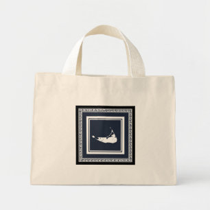 Bolsa Tote Mini Nantucket Grego - Bolsa-chave preto branco/Cinza