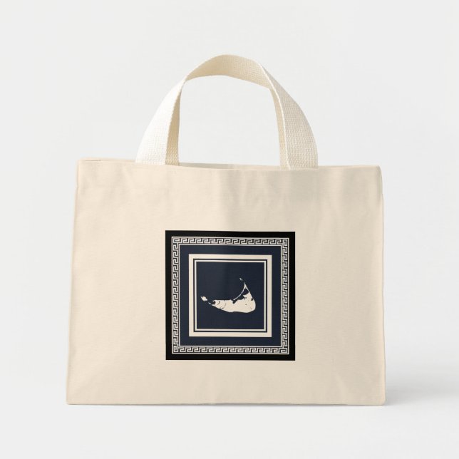Bolsa Tote Mini Nantucket Grego - Bolsa-chave preto branco/Cinza (Frente)