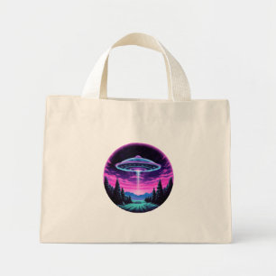 Bolsa Tote Mini Nave Espacial Alienígena Retro Futurista