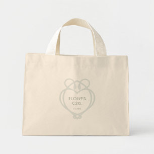 Bolsa Tote Mini Nó de Amor do Cisne Irlandês Azul Nome da Menina d