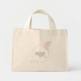 Bolsa Tote Mini Noiva Art Nouveau Blush Borboleta Rosa