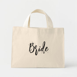 Bolsa Tote Mini Noiva Bonito Divertido Caligrafia Script Simples P