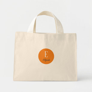 Bolsa Tote Mini Nome personalizado do monograma de crepúsculo