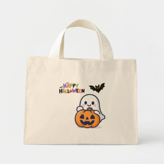 Bolsa Tote Mini Olá Abóbora Saco de Compras de Halloween – Estétic