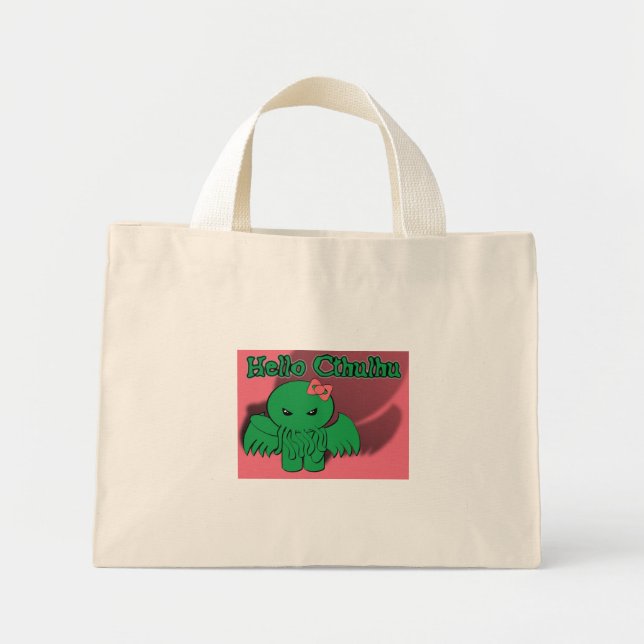 Bolsa Tote Mini Olá Cthulhu (Frente)