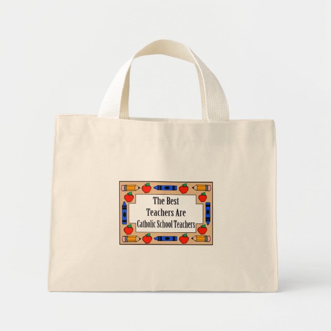 Bolsa Tote Mini Os Melhores Professores São Professores Escolares  (Frente)