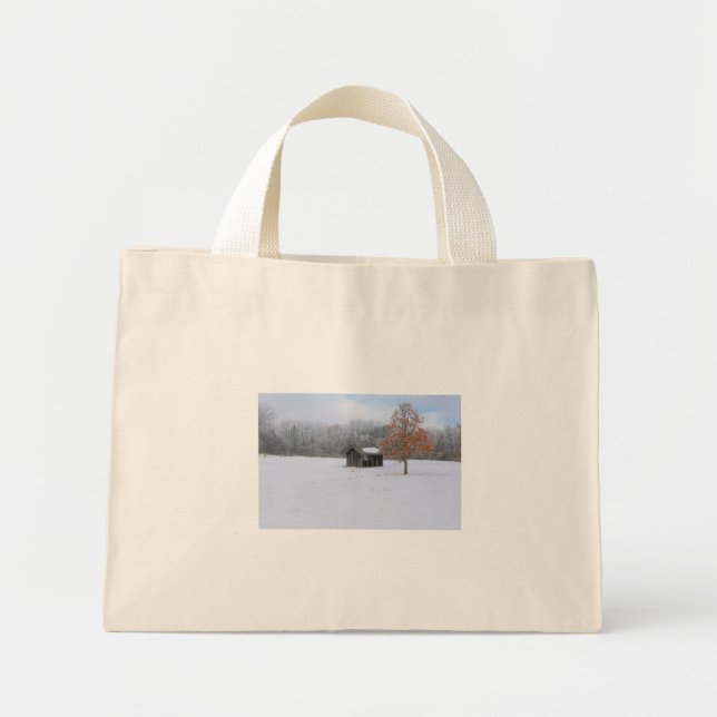 Bolsa Tote Mini Paddock coberto por neve (Frente)