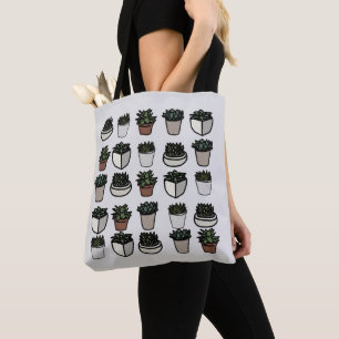 Bolsa Tote Mini padrão suculento bonito