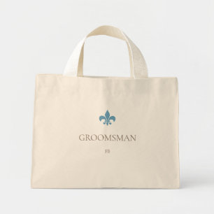 Bolsa Tote Mini Padrinho de casamento francês azul Fleur de Lis