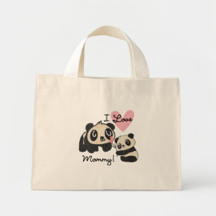 Bolsa Tote Mini Pandas eu amo mamães