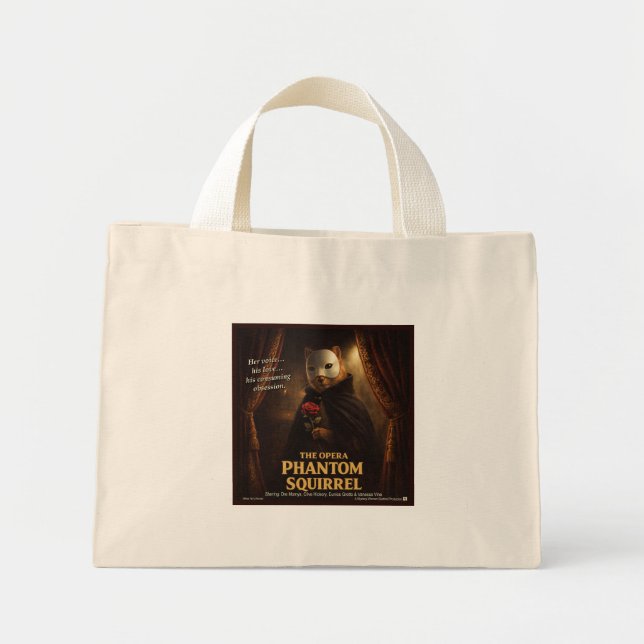 Bolsa Tote Mini Paródia de Esquilo Fantasma da Ópera (Frente)