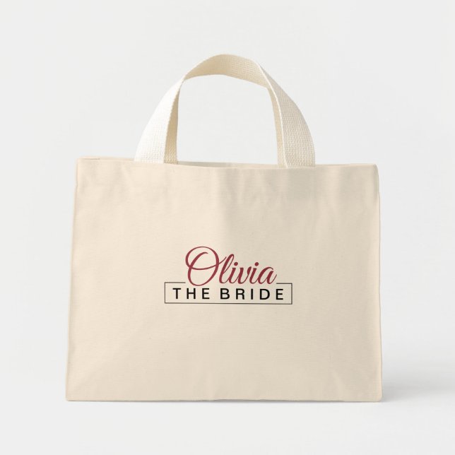 Bolsa Tote Mini Partido Bridal Correspondendo Tote Bags - Elegânci (Frente)