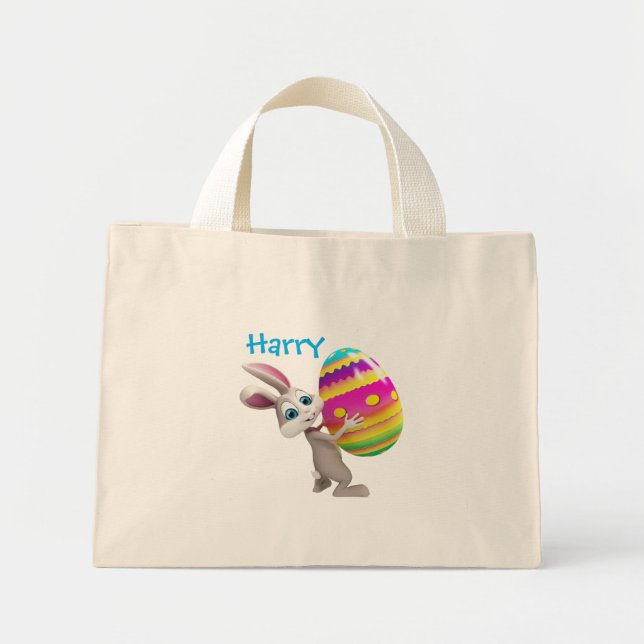 Bolsa Tote Mini Páscoa infantil Hunt Tote Bag - Coelho da Páscoa (Frente)