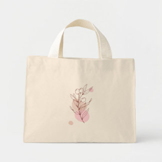 Bolsa Tote Mini Pastel Leaves Tote Bag